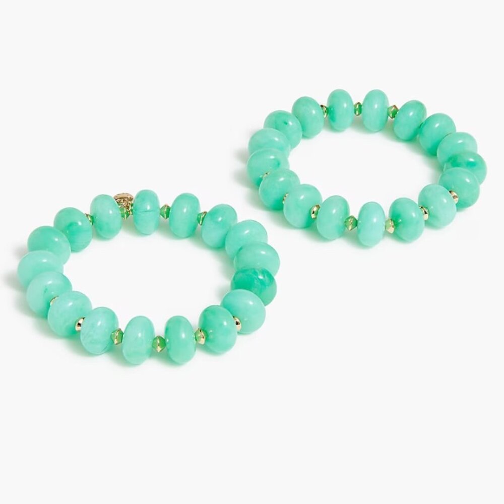 J.Crew Factory Chunky Bead Stretch Bracelets Set-of-Two - Picture 2 of 4